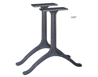 H 28 inch, Cast Iron Wishbone Dining Table Legs, 2 pack, #WB730