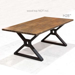 H28" x W34" Extra Wide Stretcher Dining Table Legs, 1 Pair, #SS021
