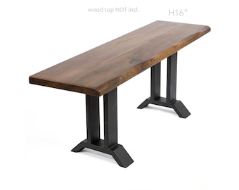 H 16", Pagoda Shaped Bench Legs, 1 Pair #ST3100