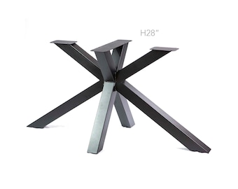 H 28 inch, Dining Table Legs, Made in 3"x3" Tubing, Spider-Shaped, 1 Set, #SS1310