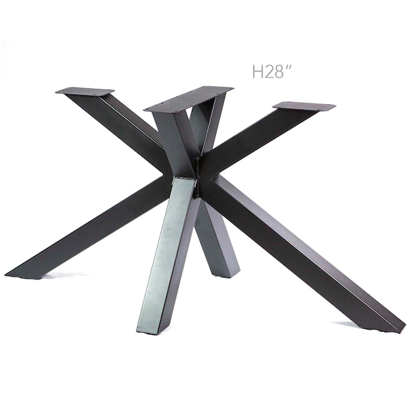 H 28 inch, Dining Table Legs, Made in 3"x3" Tubing, Spider-Shaped, 1 Set, #SS1310