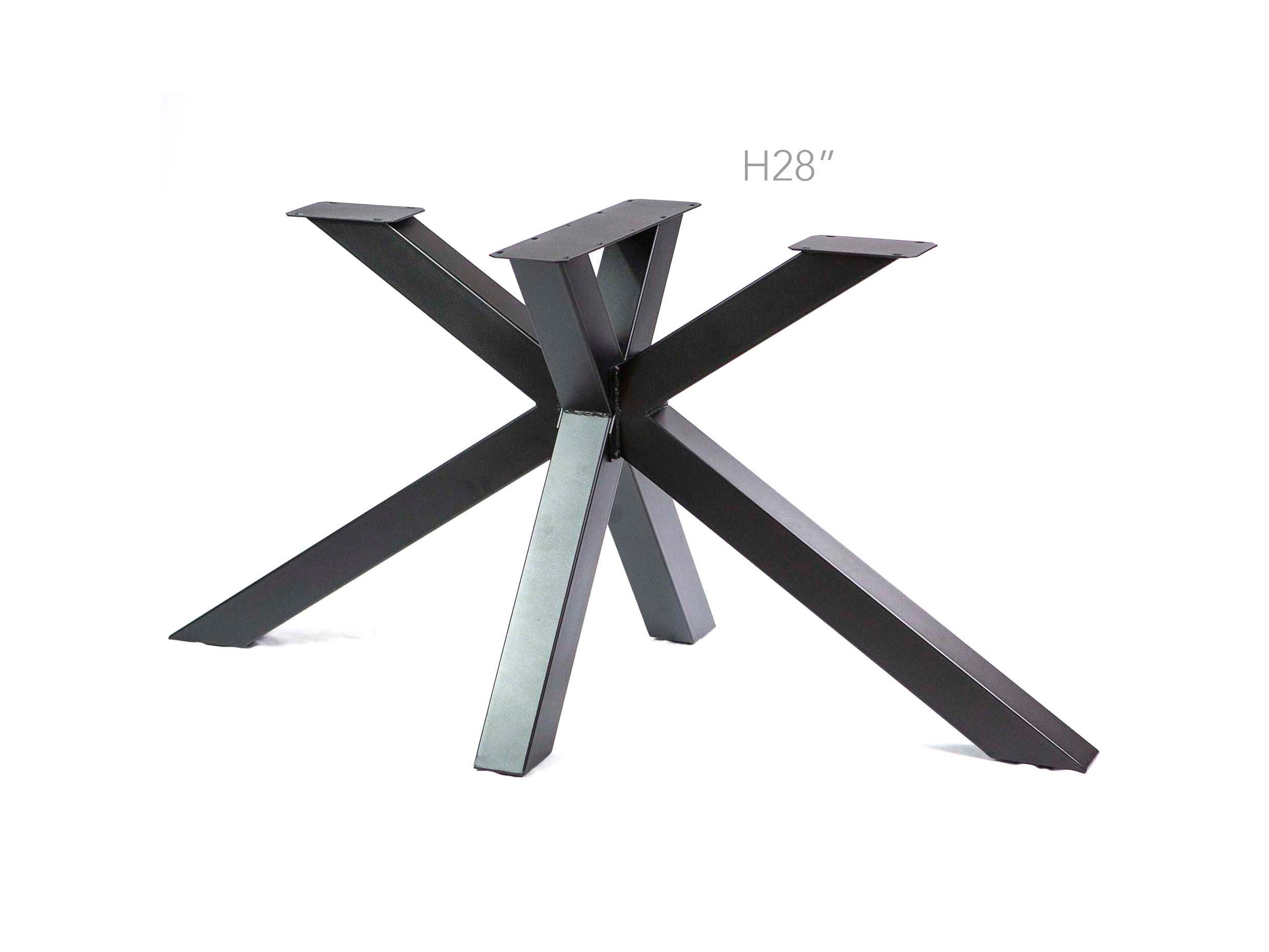 L60" x H28", Dining Table Legs, Made in 3"x3" Tubing, Spider-Shaped, 1 Set, #SS1310