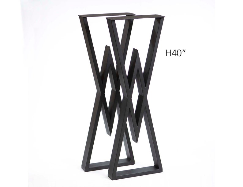 H 40 inch, Bar Table Legs, 1 Pair, Metal Diamond Shape #SS680 image 1