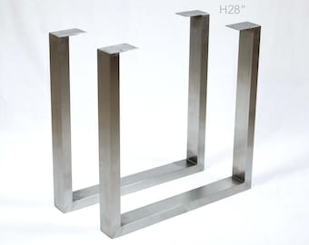 H28" Stainless Steel Dining Table Legs, 1 Pair #SS100A