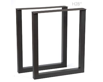 H28 x W23" Office Desk Table Legs, U Shape, 1 Pair, #W5036F