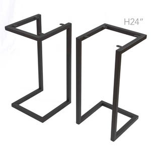 Price Per Pair, H24" Square Top C Shaped Side Table Base #SS013