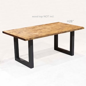 H 28 inch, Dining Table Legs, U Shape, Made In 3&quot;x3&quot; Tubing, 1 Pair, #SS005