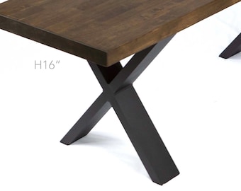 H 16 inch, Aluminum Outdoor X-Shaped Bench Legs, 1 Pair #A004E