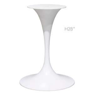 H 28 Inch, White Bistro Table Base, Tulip-Shaped, 1 PC, #LK2028W