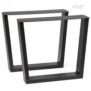 H 16 inch, Coffee Table Legs, 1 Pair, Trapezoid Shape Wide Top, #SS220W