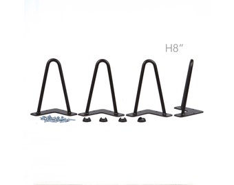 8 inch, Classic 2-rod hairpin leg, set/4 #W5031E4