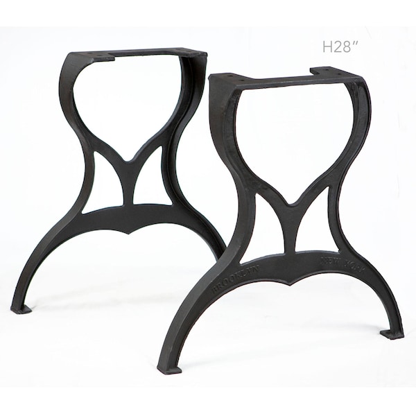 H 28 inch, Brooklyn Cast Iron Dining Table Legs, 2 pack, #CAST01