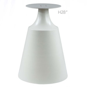 H 28 Inch, Round Dining Table Base, Cone-Shaped, White #LK311W