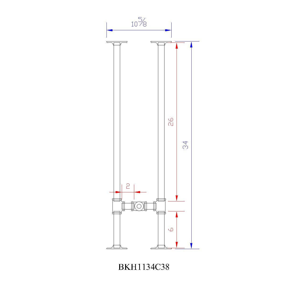 H34 BKH1134C Pipe Legs KIT for Narrow Counter Height Etsy
