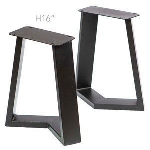 H 16 inch Cress Bench Legs, Black Powder Coated, 1 Pair, #SS400