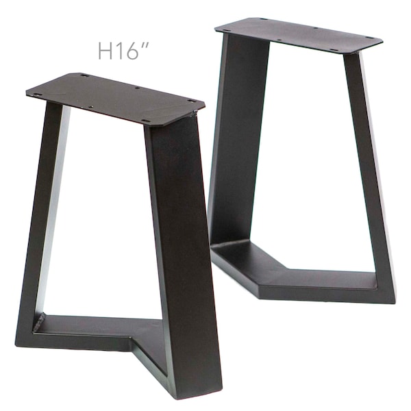 H 16 inch Cress Bench Legs, Black Powder Coated, 1 Pair, #SS400