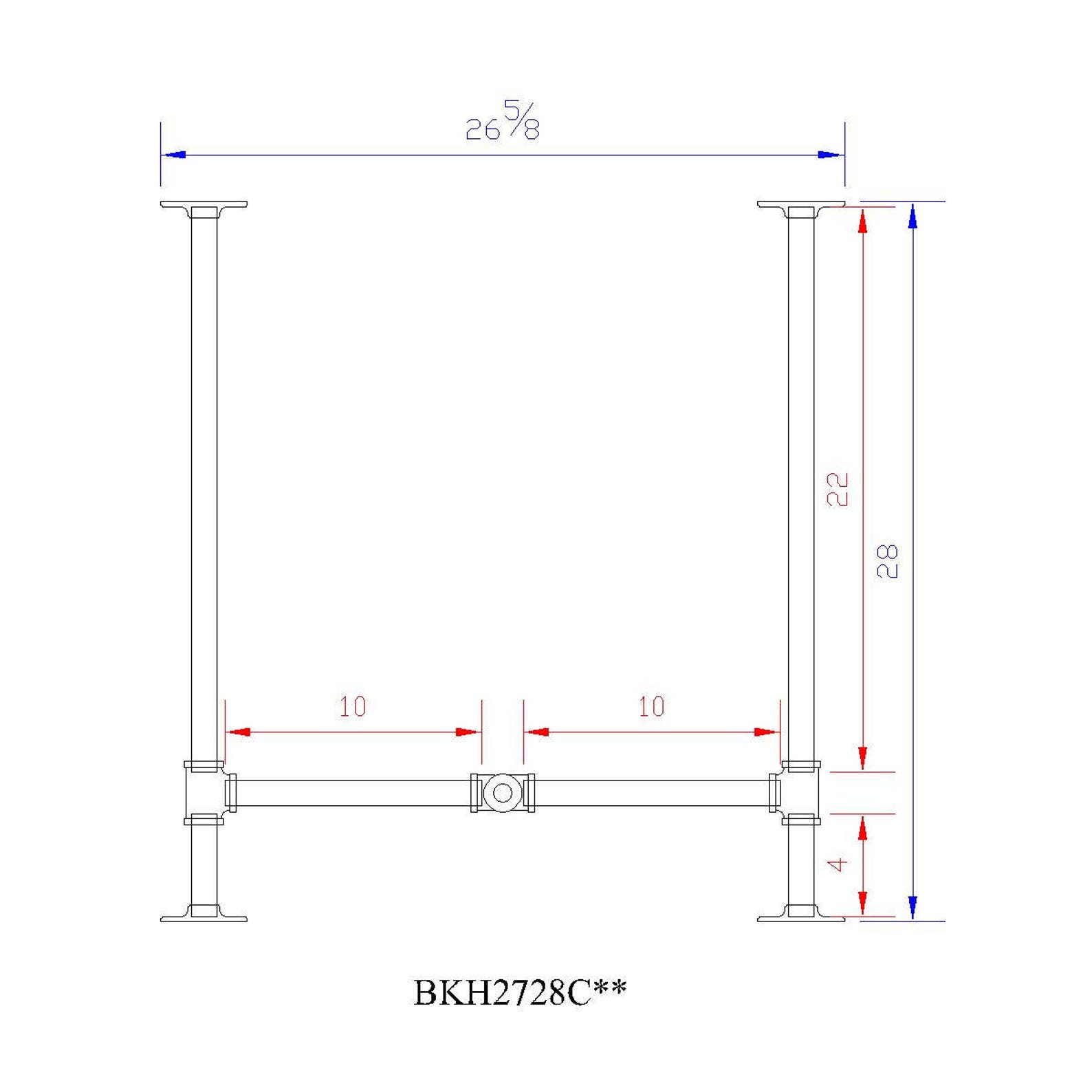H28 BKH2728C Pipe Legs KIT With Cross Bar for Etsy
