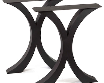 W23" x H28" Curvy X-Shaped Desk Table Legs, 1 Pair #ST3013F