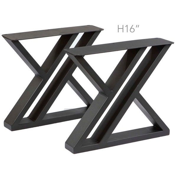 H 16 inch, Coffee Table Legs, Double Z Shape, 1 Pair, #SS1120