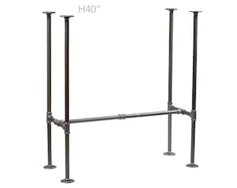 H40" x 17", Pipe Table Legs for Bar Height Pub Table, #BKH1740C