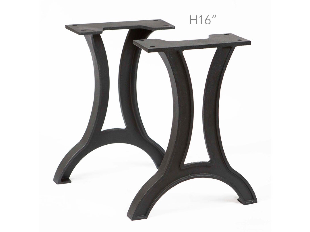 H 16 Inch, Cast Iron Legs for Bench or Narrow Coffee Table, 1 Pair