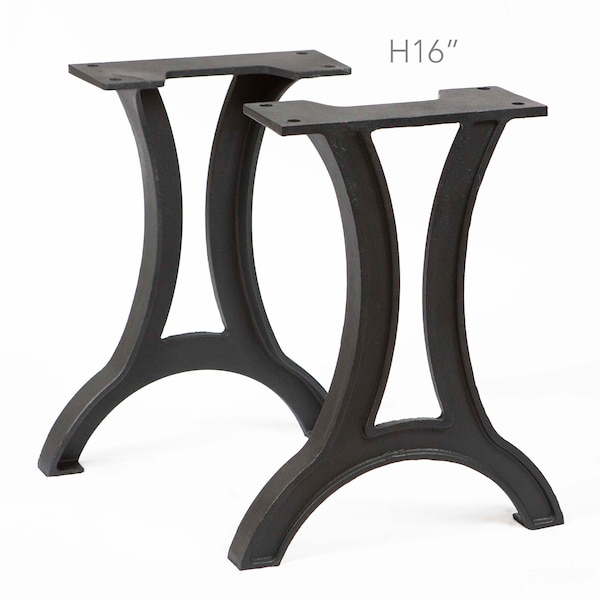 H 16 inch, Cast Iron Legs for Bench or Narrow Coffee Table, 1 Pair, #CN700