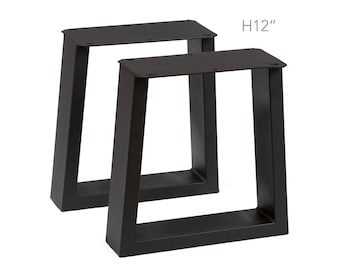 H 12 inch Short Table Legs, 1 Pair, Trapezoid Shape #SS251