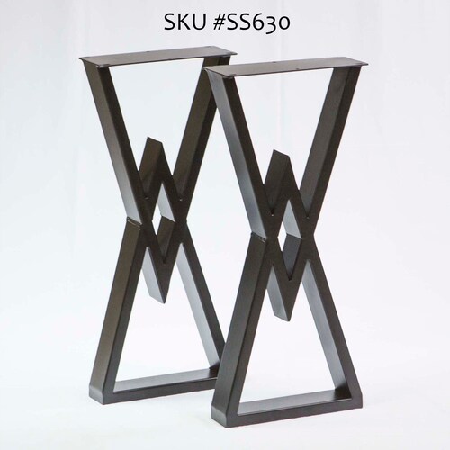 SS230 Trapezoid Console Table Legs Black Powder Coated 1 Etsy