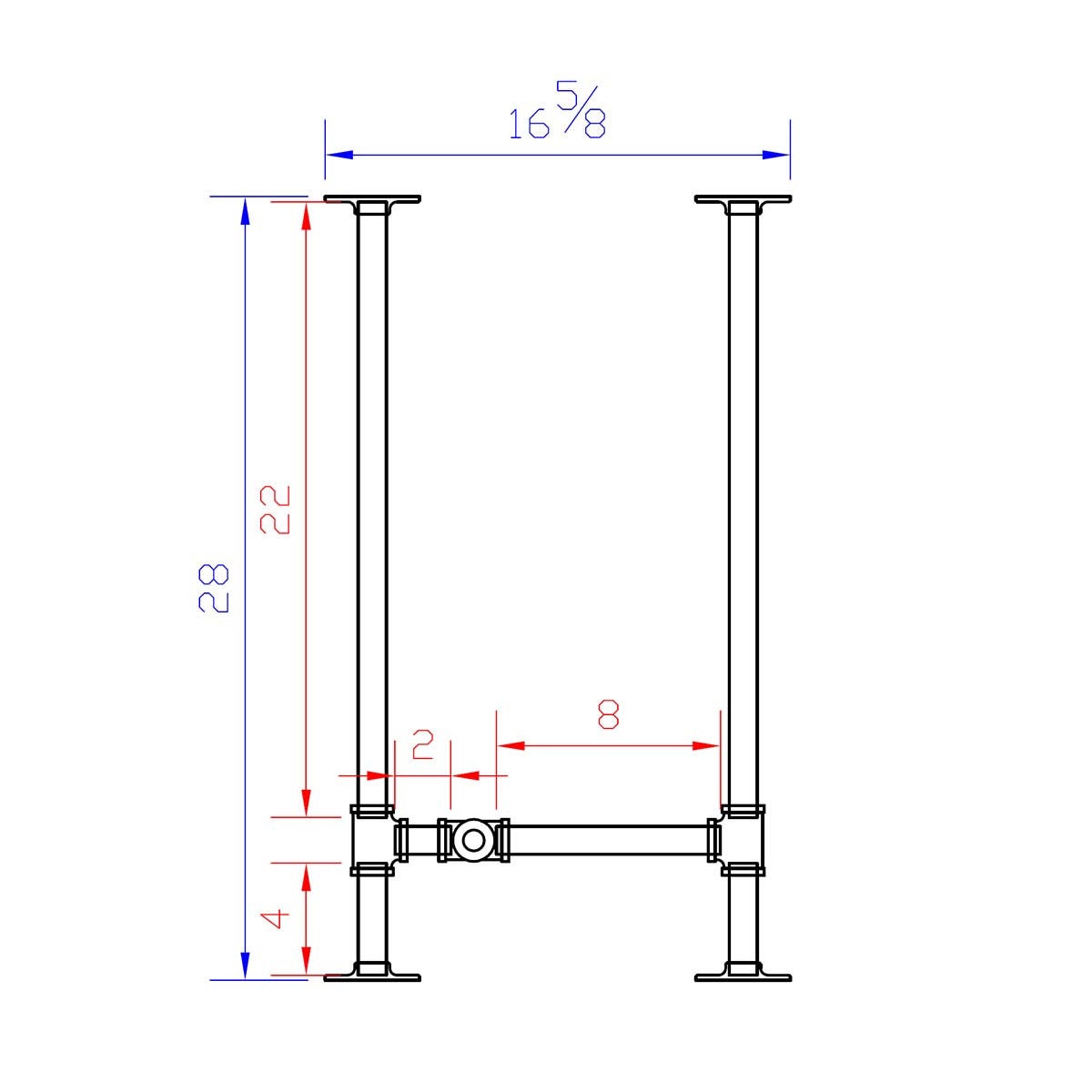 H28 BKH1728C Pipe Legs KIT With Cross Bar for Etsy