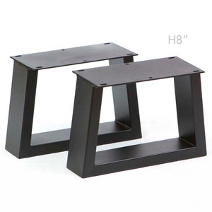 H 8 inch Short Table Legs, 1 Pair, Trapezoid Shape #SS250