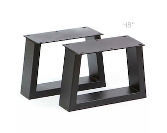 H 8 inch Short Table Legs, 1 Pair, Trapezoid Shape #SS250