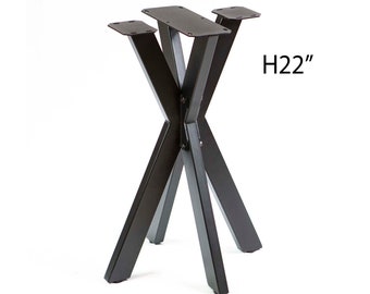 H 22 pouces, base de table de bout, forme d'araignée, # SS1360