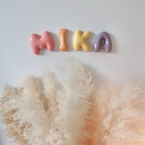 Custom Bubble Letters Name Sign Nursery Decor Baby Shower Gift image 1