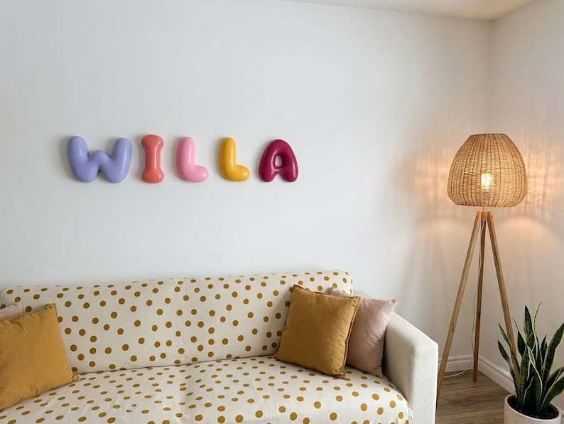 Custom Bubble Letters Name Sign Nursery Decor Baby Shower Gift image 13