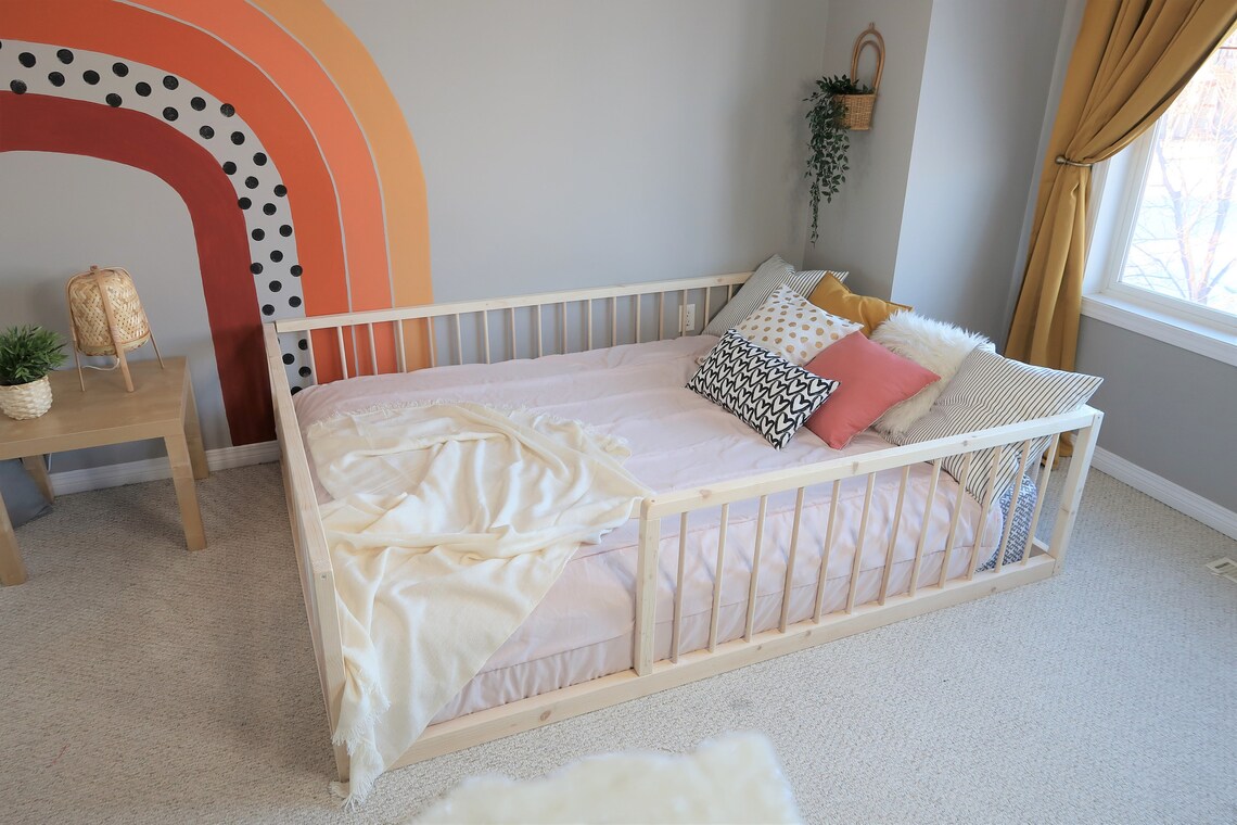 Toddler Bed With Rails Toddler Floor Bed Floor Bed Kids Etsy UK