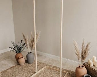 Wooden Fabric Banner Stand for Wedding Welcome Signs and Linen Displays