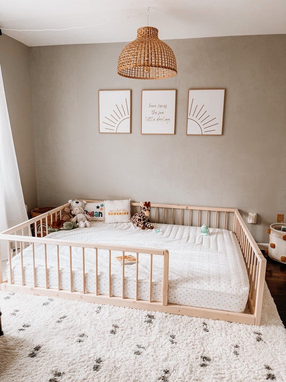 Montessori Floor Bed With Rails Toddler Floor Bed Frame Kids Bed Kids Floor  Bed Montessori Kids Floor Bed Queen -  Canada