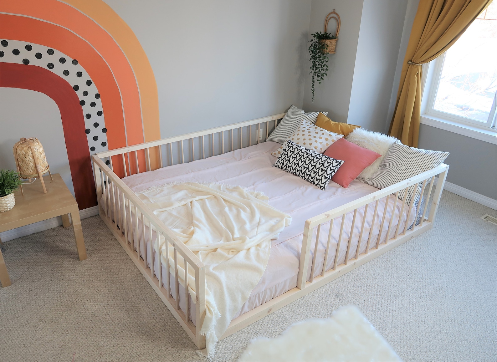 Toddler Bed With Rails Toddler Floor Bed Floor Bed Kids Etsy UK