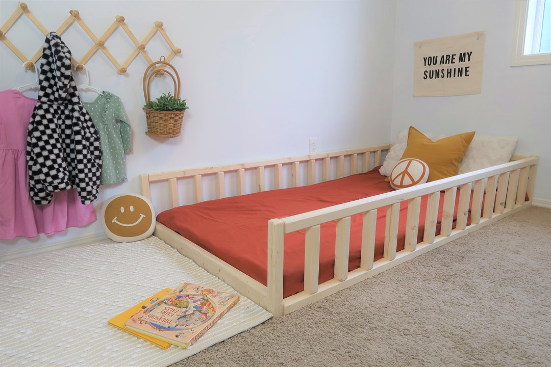 Montessori Floor Bed With Rails Floor Bed Frame Kids Montessori Bed