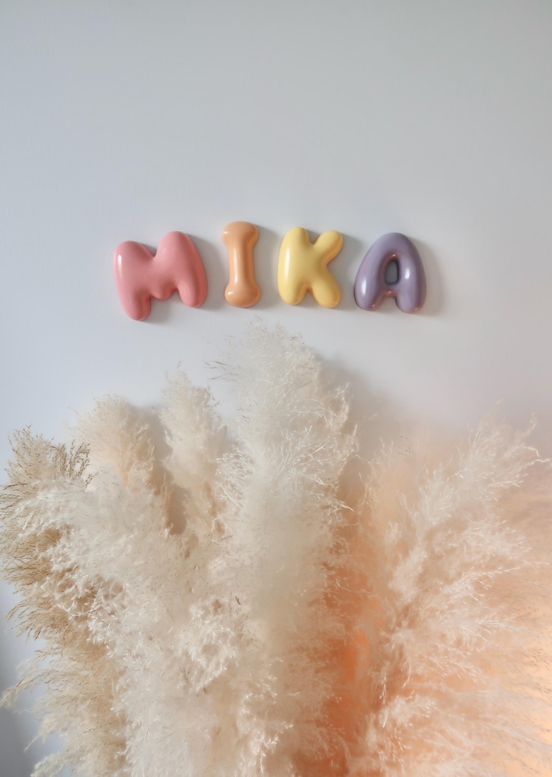 Custom Bubble Letters Name Sign Nursery Decor Baby Shower Gift image 1