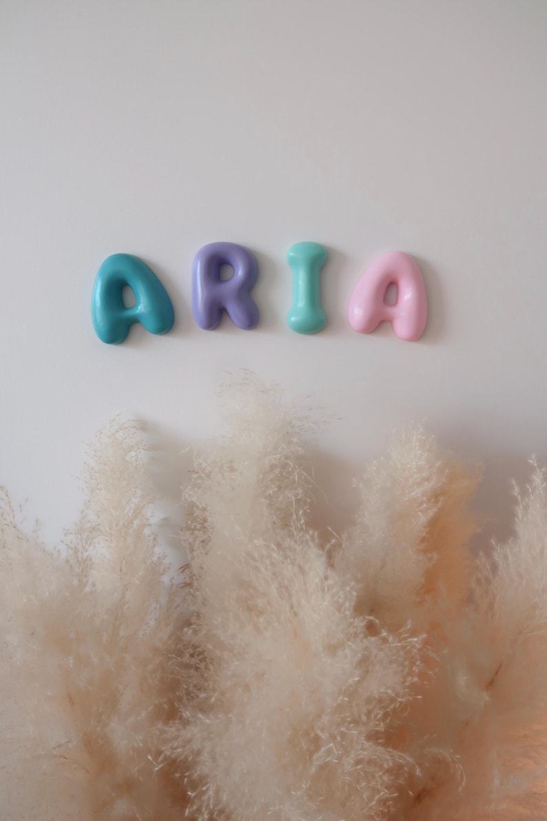 Custom Bubble Letters Name Sign Nursery Decor Baby Shower Gift image 2