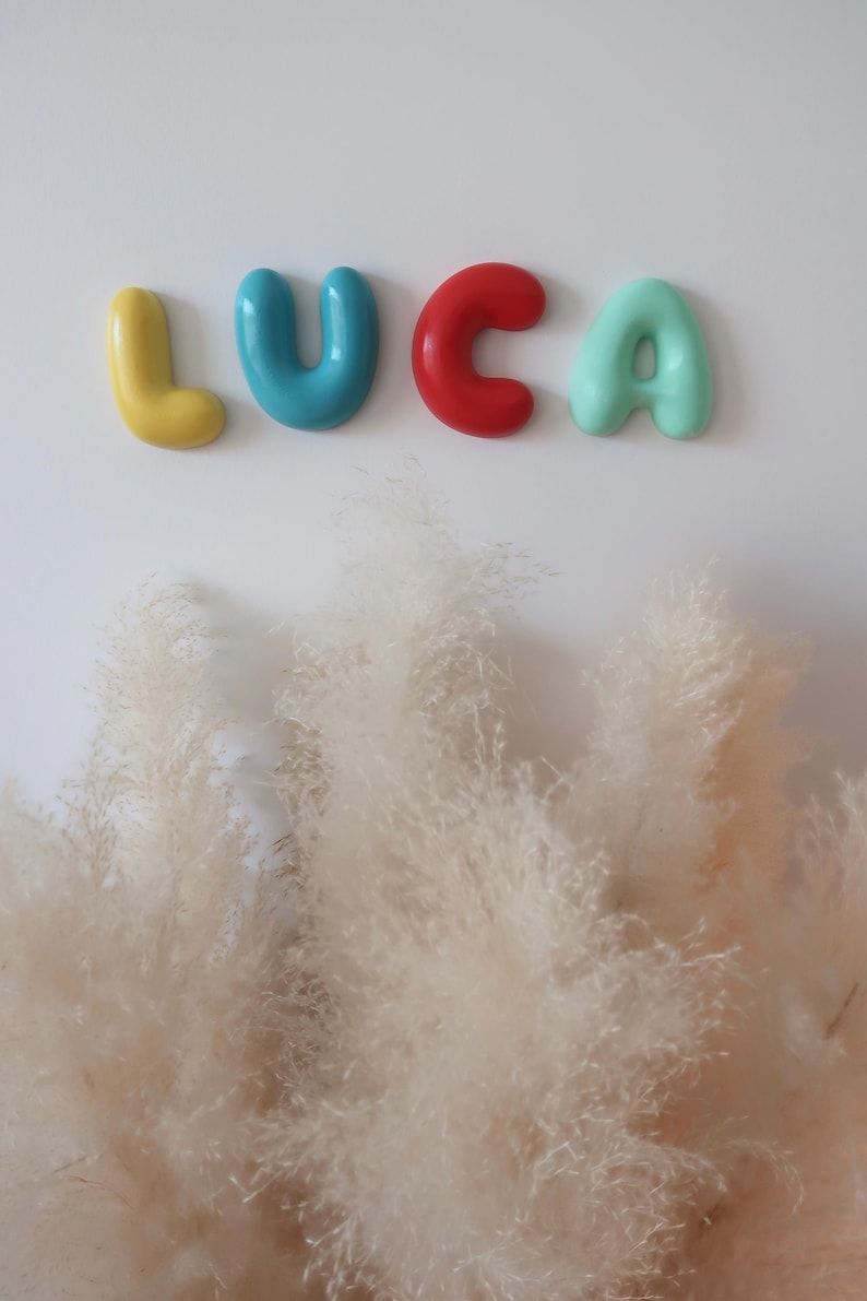 Custom Bubble Letters Name Sign Nursery Decor Baby Shower Gift image 3