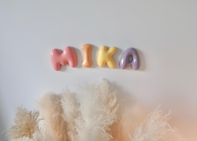Custom Bubble Letters Name Sign Nursery Decor Baby Shower Gift image 5
