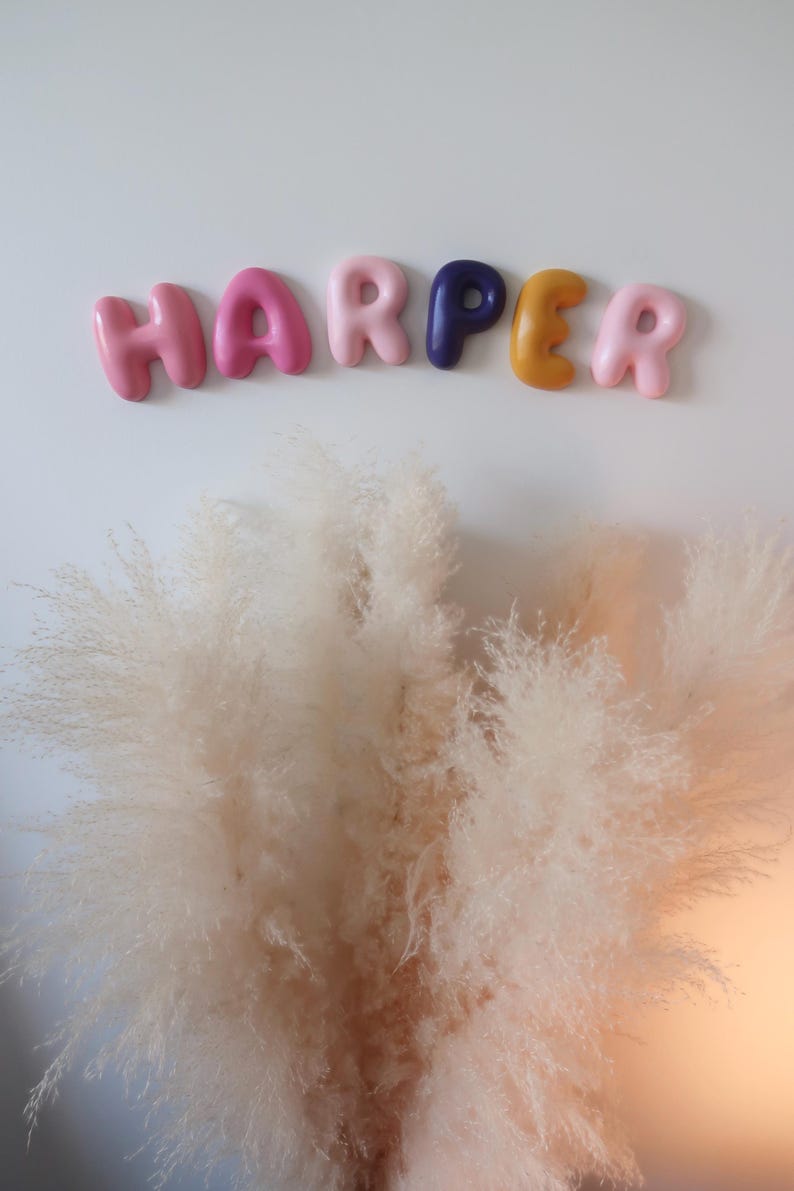 Custom Bubble Letters Name Sign Nursery Decor Baby Shower Gift image 4
