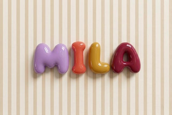 Custom Bubble Letters Name Sign Nursery Decor Baby Shower Gift