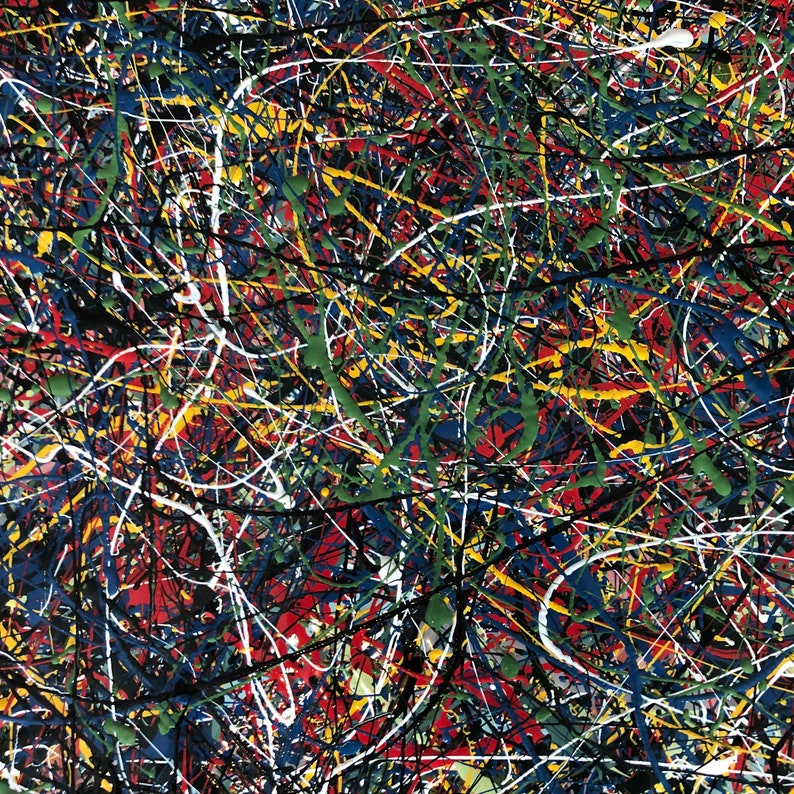 Upcycled Coffee table inspired by Jackson Pollock. Splatter Etsy