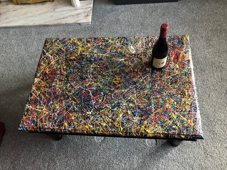 Upcycled Coffee Table Inspired by Jackson Pollock. Splatter Etsy UK