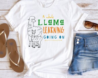 Lama Lernen, Lehrer TShirt, Lehrer Shirt, Lehrer Shirt, süßes Shirt für Lehrer, Lehrer Geschenke, Grundschullehrer Shirt