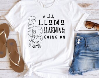 Lama Lernen, Lehrer TShirt, Lehrer Shirt, Lehrer Shirt, süßes Shirt für Lehrer, Lehrer Geschenke, Grundschullehrer Shirt