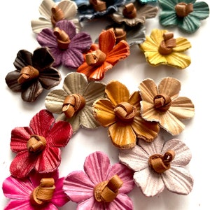 leather flowers, 1 inches size, price for 10 pcs